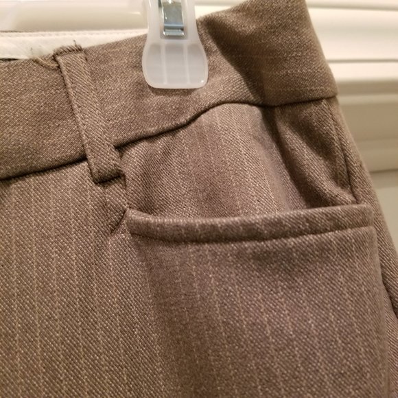 Express pants Tan and white pinstripe Size 6R - Picture 3 of 15